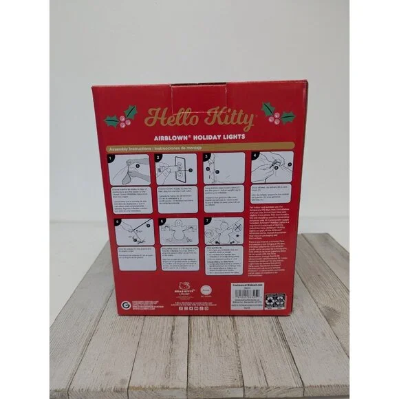 Hello Kitty w/ Christmas Wreath 4.5 Ft Airblown Holiday Lights Inflatable Gemmy - Picture 4 of 6